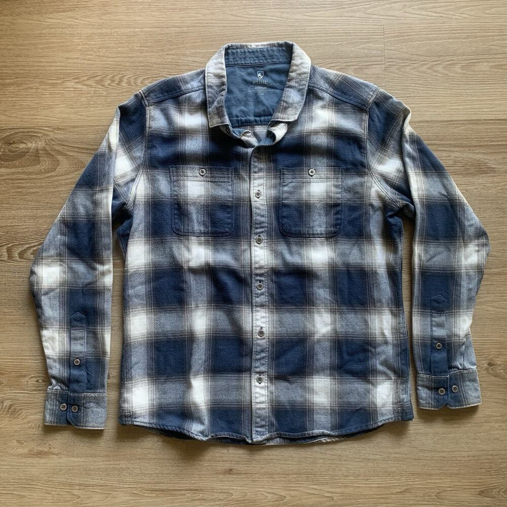Kuhl Flannel Shirt Mens Size M - Plaid Blue & White